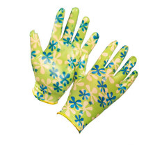 13G Flower Design Nitrile Coating Garden Gloves